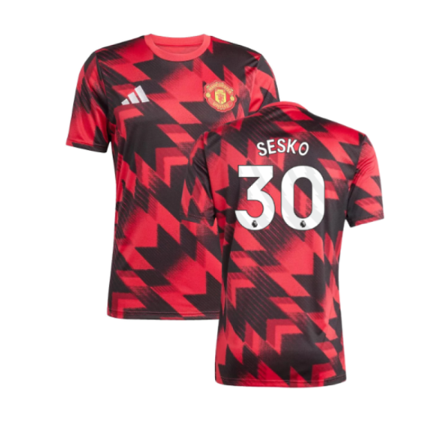 2025-2026 Man Utd Pre-Match Shirt (Red) (Sesko 30)-Football Jersey Hub