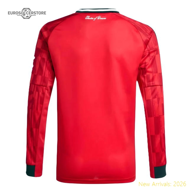 2025-2026 Man Utd Long Sleeve Home Shirt (Kids) (Zirkzee 11)-Football Jersey Hub