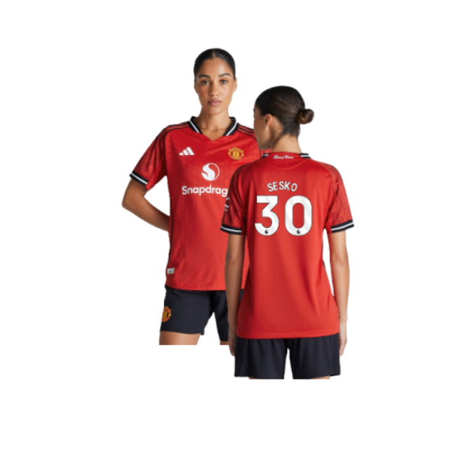 2025-2026 Man Utd Authentic Home Shirt (Womens) (Sesko 30)-Football Jersey Hub
