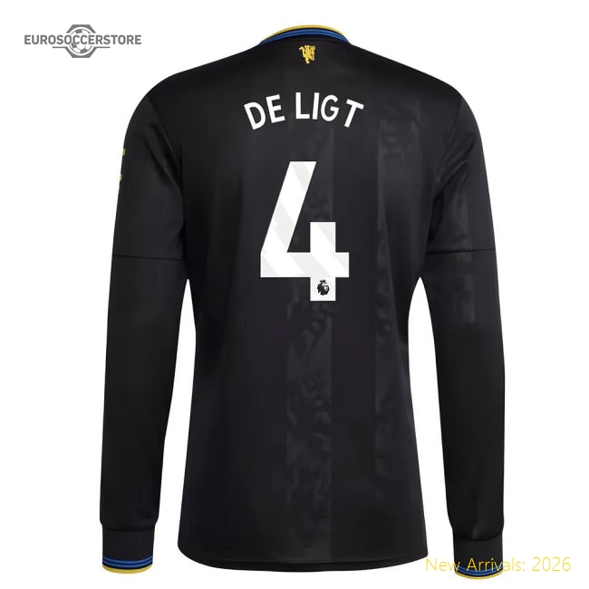 2025-2026 Man Utd Long Sleeve Third Shirt (De Ligt 4)-Football Jersey Hub