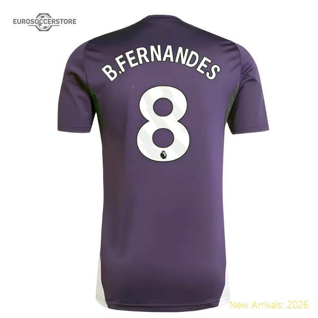 2025-2026 Man Utd Training Jersey (Aurora Plum) (B.Fernandes 8)-Football Jersey Hub