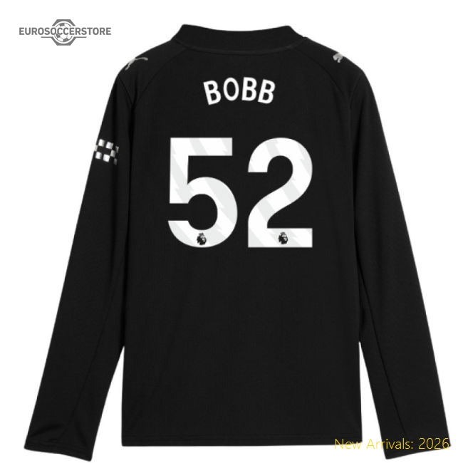 2025-2026 Man City Long Sleeve Away Shirt (Kids) (Bobb 52)-Football Jersey Hub