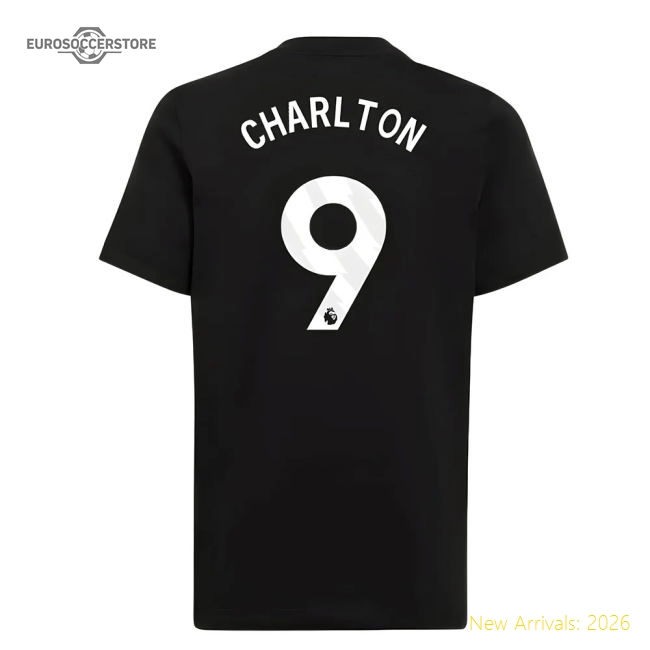 2025-2026 Man Utd EU Training Tee (Black) (Charlton 9)-Football Jersey Hub