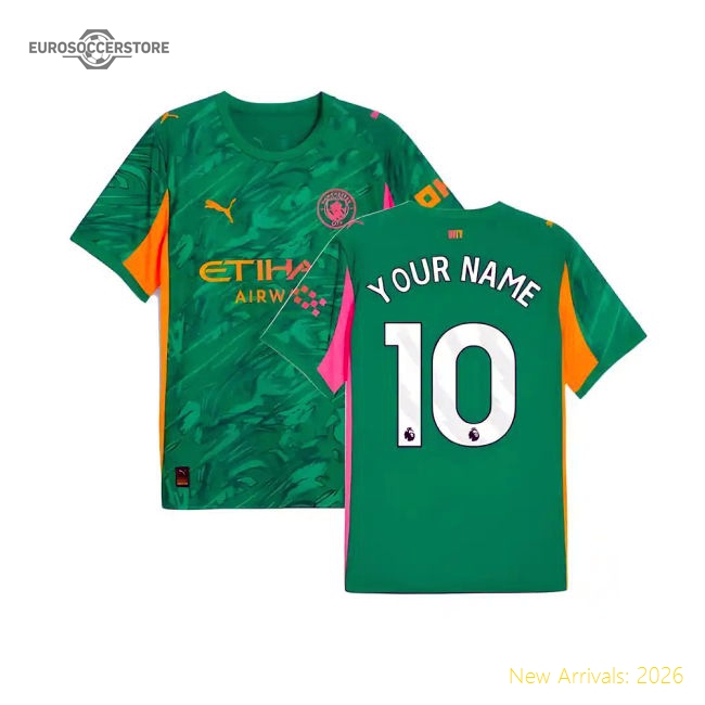 2025-2026 Man City Goalkeeper Away Shirt (Green) (Your Name)-Football Jersey Hub