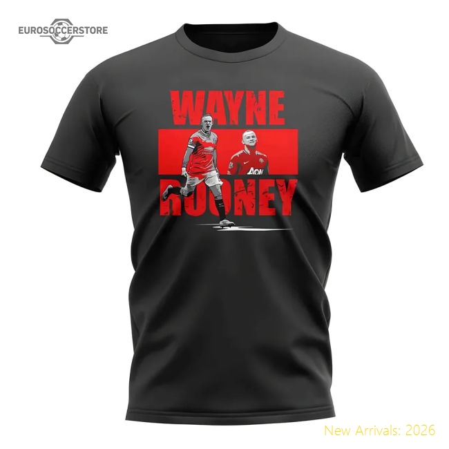 Wayne Rooney Player Collage T-Shirt (Black)-Football Jersey Hub