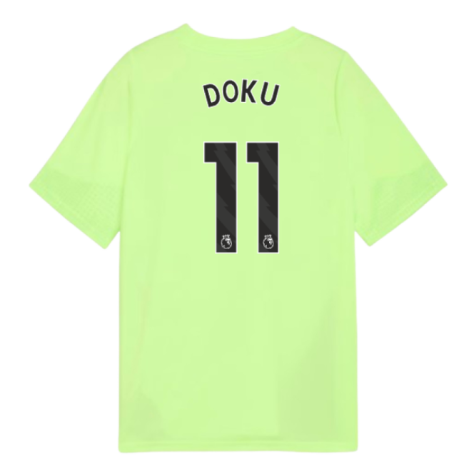 2025-2026 Man City Training Jersey (Fizzy Apple) - Kids (Doku 11)-Football Shirts Shop