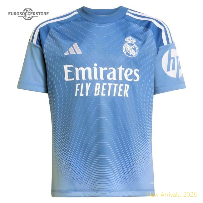 2025-2026 Real Madrid Home Goalkeeper Shirt (Blue) - Kids-BuySoccerJersey Hub