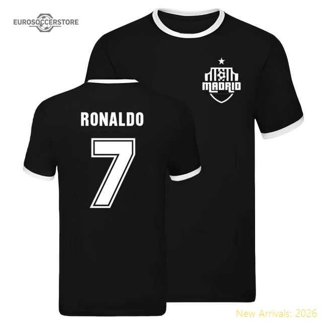 Real Madrid Ringer T-shirt (Cristiano Ronaldo 7)-BuySoccerJersey Hub