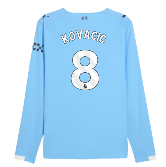 2025-2026 Man City Authentic Long Sleeve Home Shirt (Kovacic 8)-Football Shirts Shop