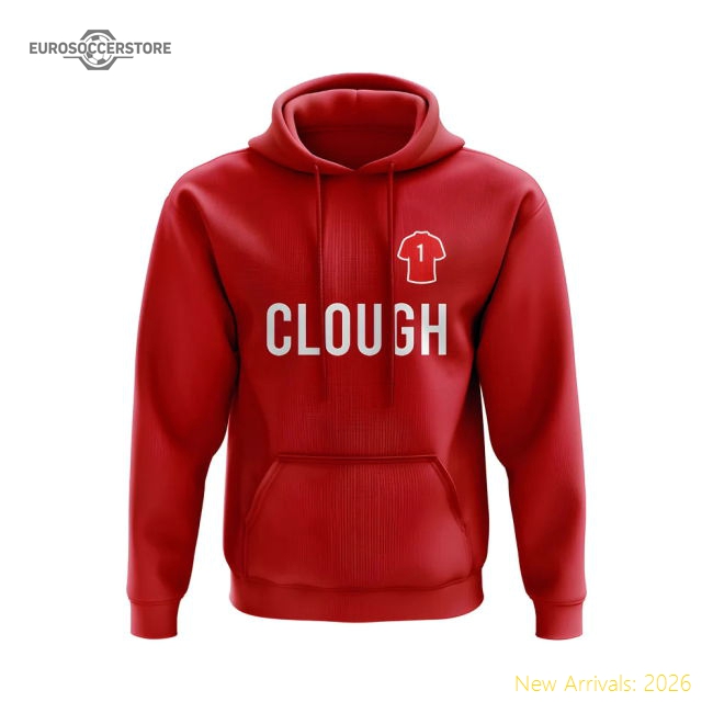 Brian Clough Nottingham Forest Number Hoody (Red)-Vantage Point Soccer