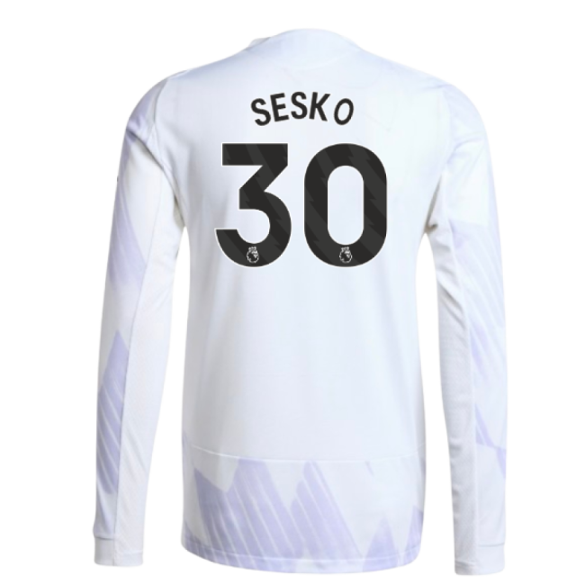 2025-2026 Man Utd Authentic Long Sleeve Away Shirt (Sesko 30)-Football Jersey Hub