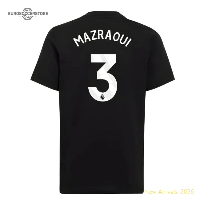 2025-2026 Man Utd EU Training Tee (Black) (Mazraoui 3)-Football Jersey Hub