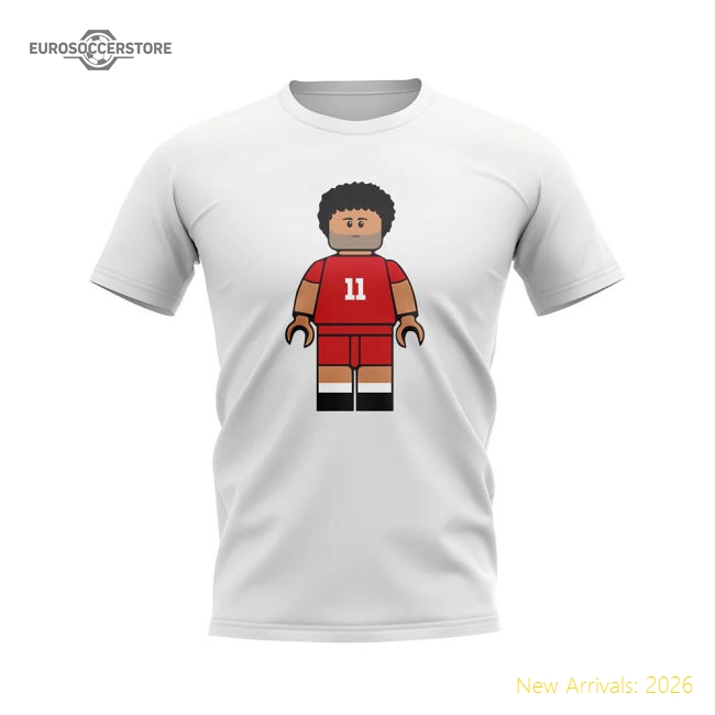 Mo Salah Liverpool Brick Footballer T-Shirt (White)-PitchVibe Kits