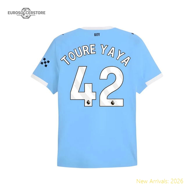 2025-2026 Man City Authentic Home Shirt (Toure Yaya 42)-Football Shirts Shop