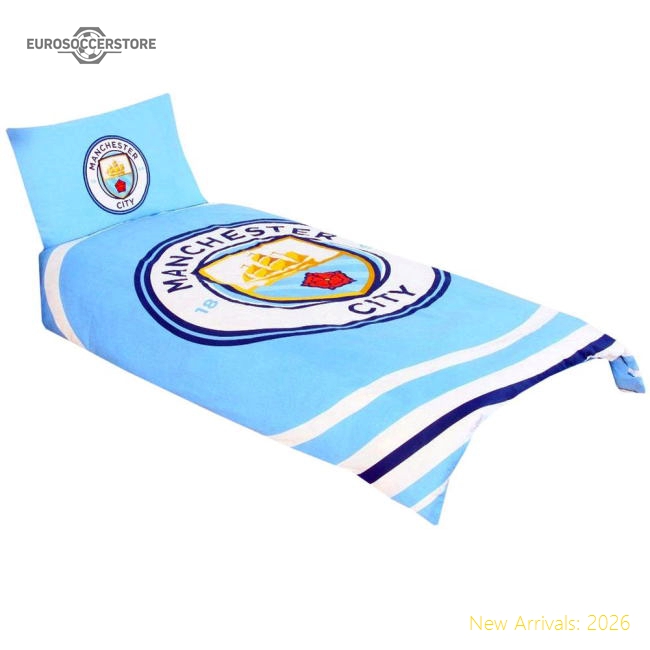Manchester City FC Pulse Single Duvet Set-Football Shirts Shop
