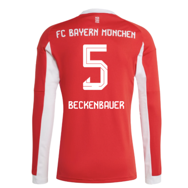 2025-2026 Bayern Munich Long Sleeve Home Shirt (Beckenbauer 5)-PitchVibe Kits