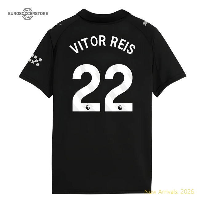 2025-2026 Man City Away Shirt (Kids) (Vitor Reis 22)-Football Jersey Hub
