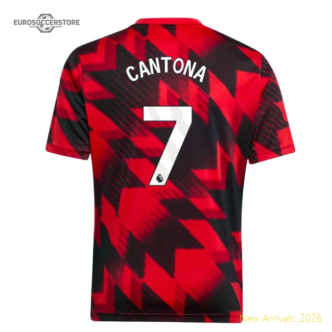 2025-2026 Man Utd Pre-Match Shirt (Red) - Kids (Cantona 7)-Football Jersey Hub