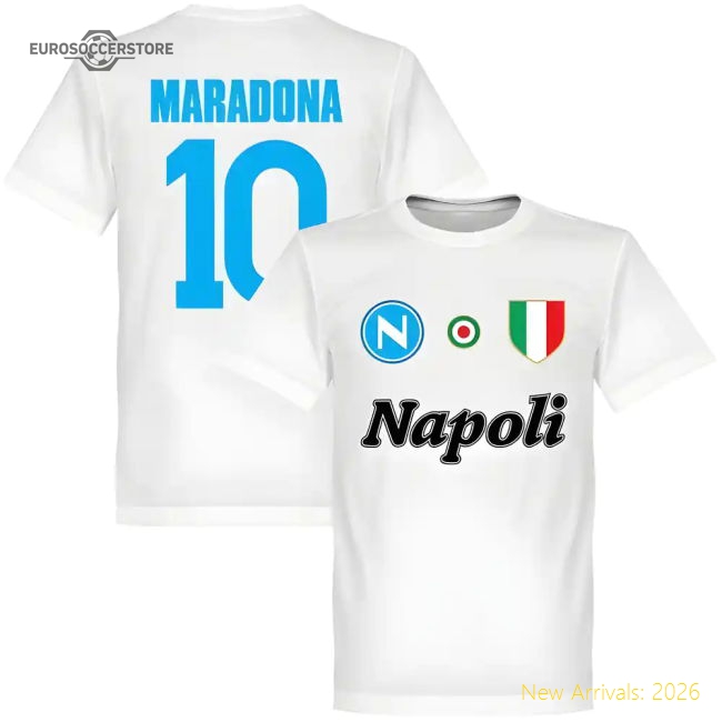 Napoli Maradona 10 Team T-Shirt - White-Vantage Point Soccer
