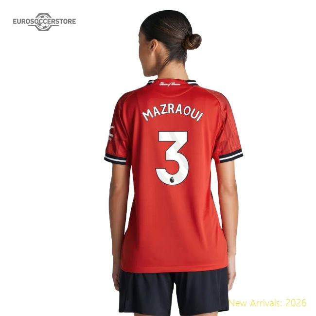 2025-2026 Man Utd Authentic Home Shirt (Womens) (Mazraoui 3)-Football Jersey Hub