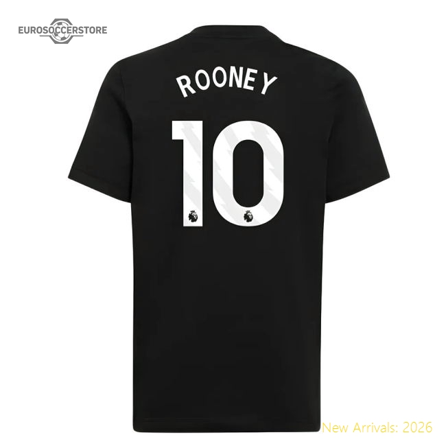2025-2026 Man Utd EU Training Tee (Black) (Rooney 10)-Football Jersey Hub