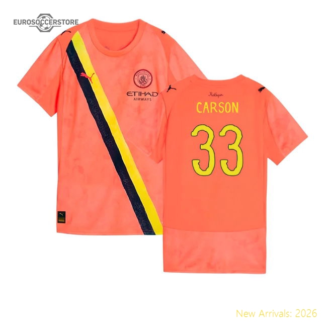 2025-2026 Manchester City CWC Goalkeeper Shirt (Neon Sun) - Womens (Carson 33)-Football Shirts Shop
