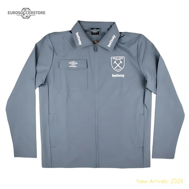 2024-2025 West Ham Presentation Jacket (Flint Stone)-Vantage Point Soccer