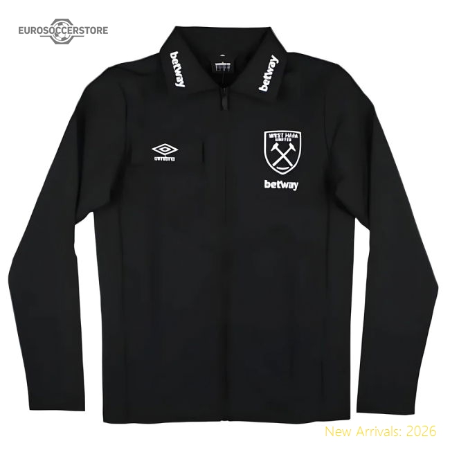 2024-2025 West Ham Presentation Jacket (Black)-Vantage Point Soccer