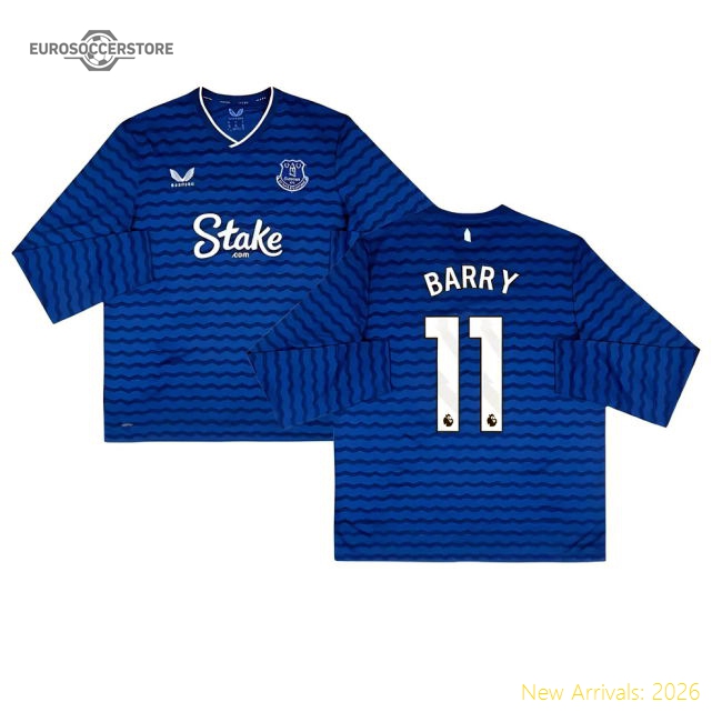 2025-2026 Everton Home Long Sleeve Shirt (Barry 11)-Football Jersey Hub