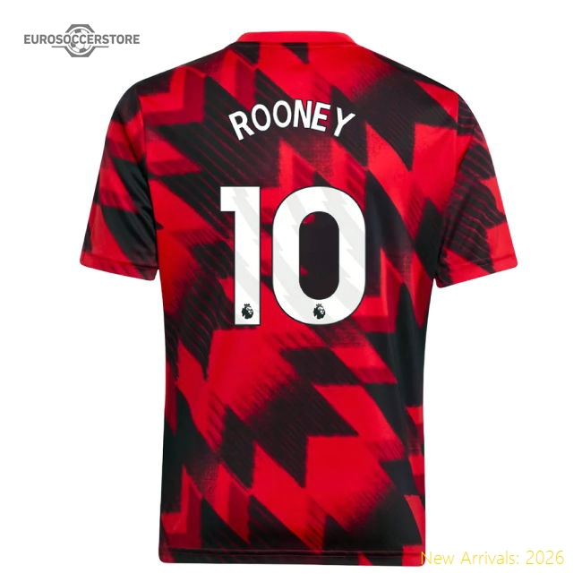 2025-2026 Man Utd Pre-Match Shirt (Red) - Kids (Rooney 10)-Football Jersey Hub