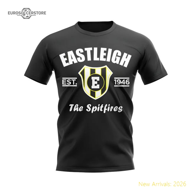 Non-League Eastleigh Established Football T-Shirt (Black)-Jersey Chest: 2026 World Cup Soccer Kits