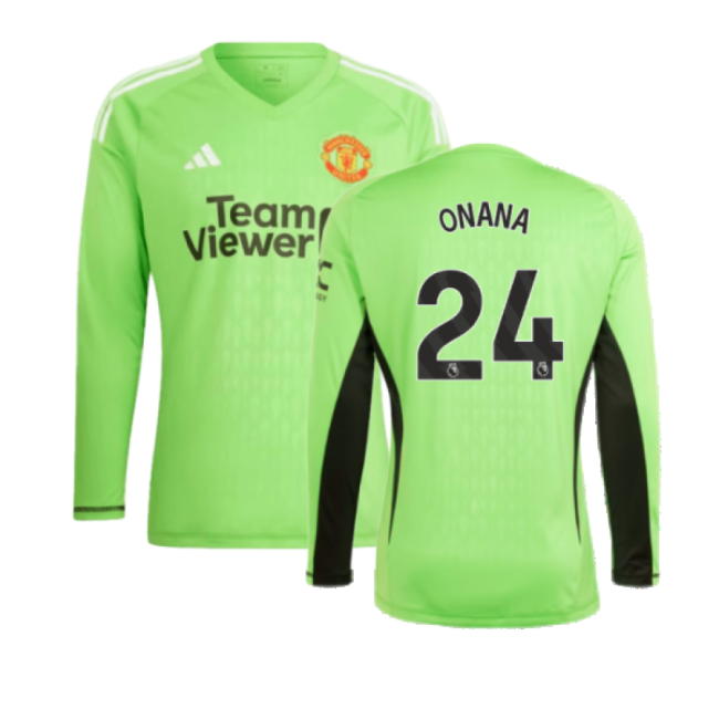 2023-2024 Man Utd Home Goalkeeper Shirt (Solar Green) (Onana 24)-Football Jersey Hub