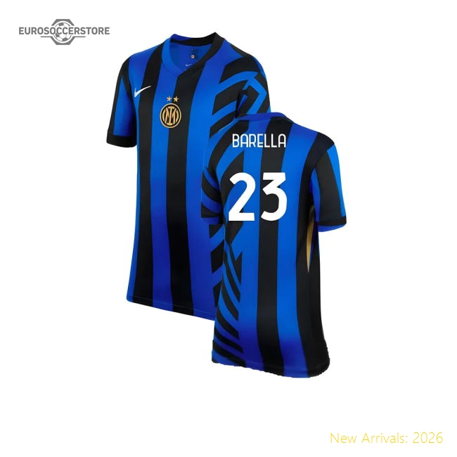 2024-2025 Inter Milan Home Shirt (Kids) (Barella 23)-Football Shirts Shop