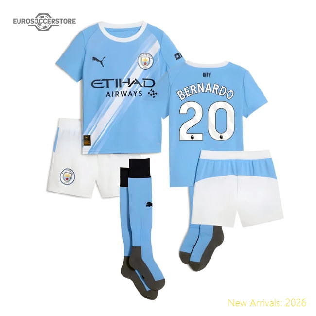 2025-2026 Man City Home Mini Kit (Bernardo 20)-Football Shirts Shop