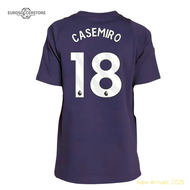 2025-2026 Man Utd Training Tee (Aurora Plum) - Kids (Casemiro 18)-Football Jersey Hub