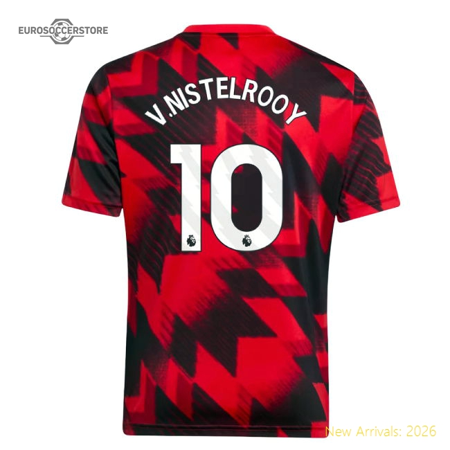 2025-2026 Man Utd Pre-Match Shirt (Red) - Kids (V.Nistelrooy 10)-Football Jersey Hub