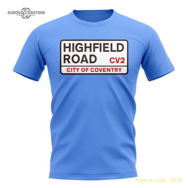 Coventry Highfield Road Street Sign (Sky Blue)-Vantage Point Soccer