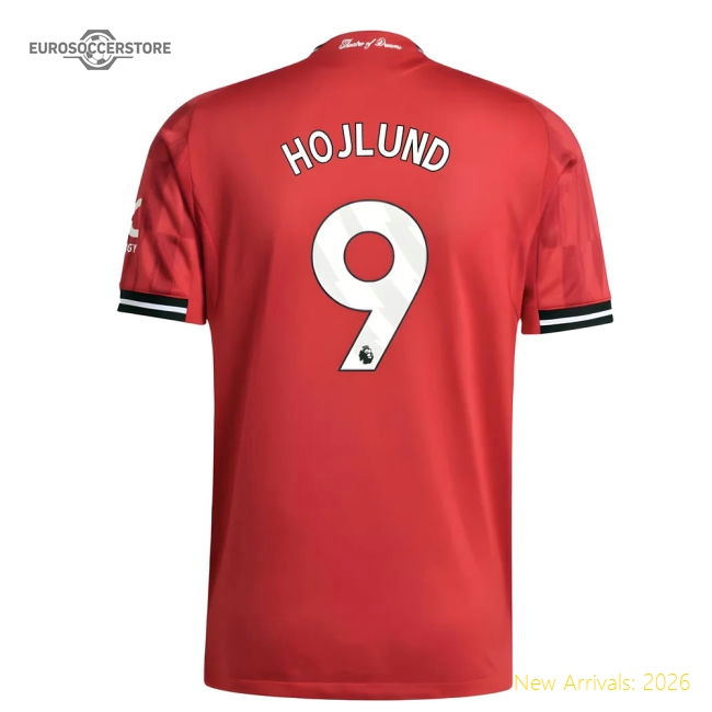 2025-2026 Man Utd Authentic Home Shirt (Hojlund 9)-Football Jersey Hub