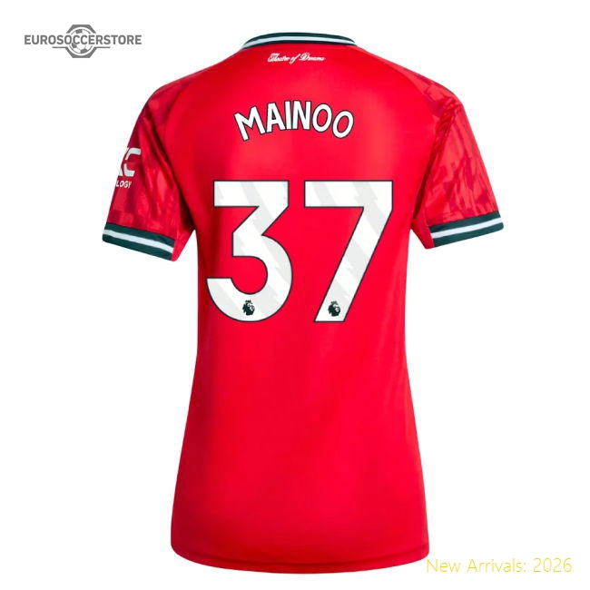 2025-2026 Man Utd Home Shirt (Womens) (Mainoo 37)-Football Jersey Hub