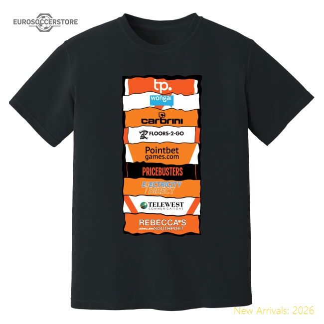 Blackpool Sponsor History T-Shirt (Black)-Vantage Point Soccer