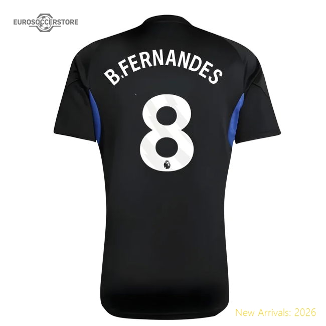 2025-2026 Man Utd EU Training Jersey (Black) - Kids (B.Fernandes 8)-Football Jersey Hub