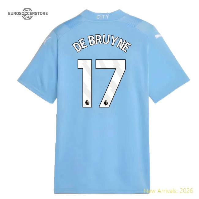 2023-2024 Man City Home Shirt (Kids) (DE BRUYNE 17)-Football Shirts Shop