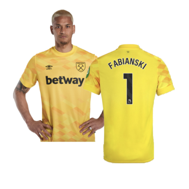 2024-2025 West Ham Goalkeeper Shirt (Yellow) (Fabianski 1)-Vantage Point Soccer