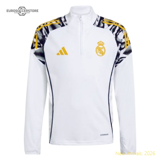2025-2026 Real Madrid Training Top (White) - Kids-BuySoccerJersey Hub