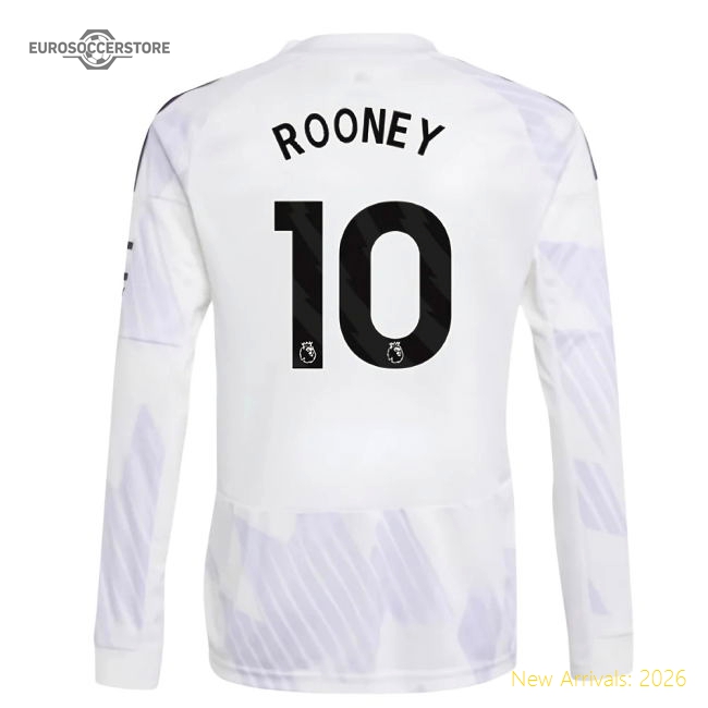 2025-2026 Man Utd Long Sleeve Away Shirt (Kids) (Rooney 10)-Football Jersey Hub