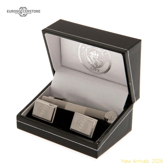 Manchester City FC Tie Slide & Cufflink Set-Football Shirts Shop