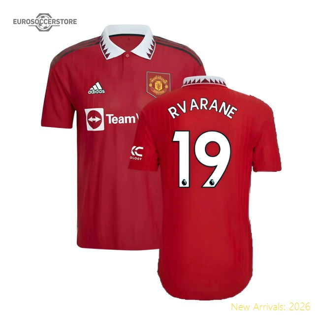 2022-2023 Man Utd Authentic Home Shirt (R VARANE 19)-Football Jersey Hub