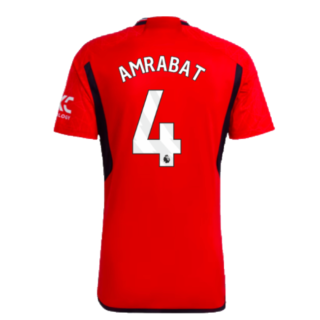 2023-2024 Man Utd Home Shirt (Amrabat 4)-Football Jersey Hub