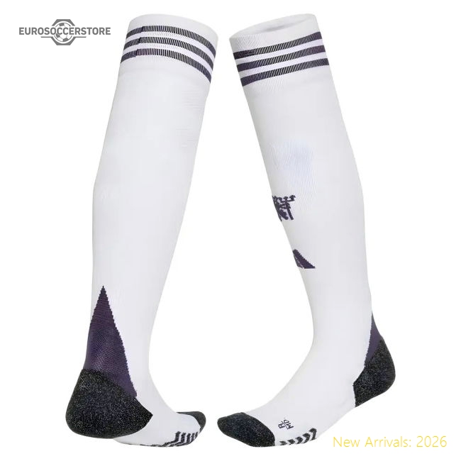2025-2026 Man Utd Away Socks (White)-Football Jersey Hub