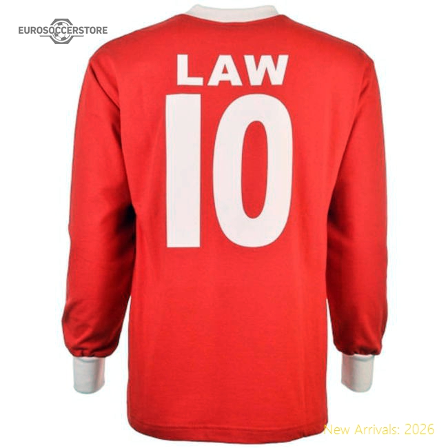Manchester Reds 1963 FA Cup Dennis Law 10 Retro Football Shirt-Football Jersey Hub